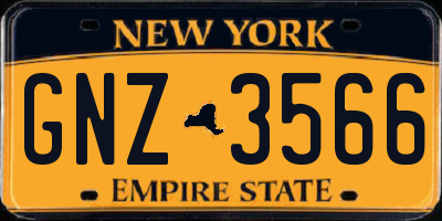 NY license plate GNZ3566