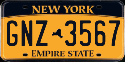 NY license plate GNZ3567