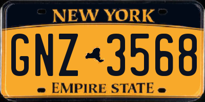 NY license plate GNZ3568