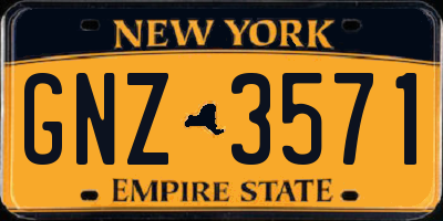 NY license plate GNZ3571