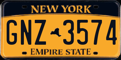 NY license plate GNZ3574