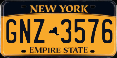 NY license plate GNZ3576