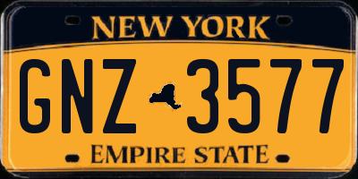 NY license plate GNZ3577