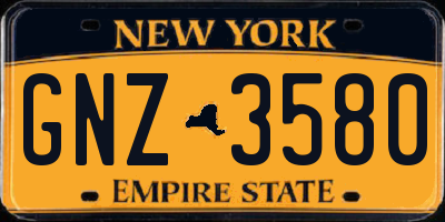 NY license plate GNZ3580