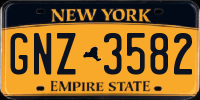 NY license plate GNZ3582
