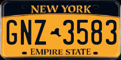 NY license plate GNZ3583