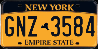 NY license plate GNZ3584