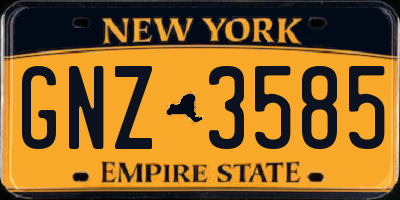 NY license plate GNZ3585