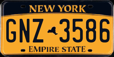 NY license plate GNZ3586