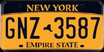 NY license plate GNZ3587