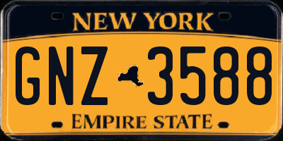 NY license plate GNZ3588
