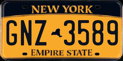 NY license plate GNZ3589