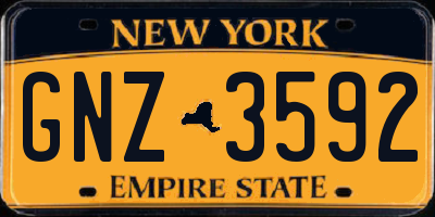 NY license plate GNZ3592