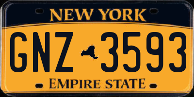 NY license plate GNZ3593