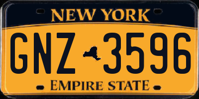 NY license plate GNZ3596