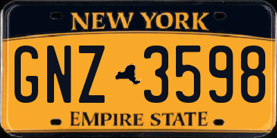 NY license plate GNZ3598