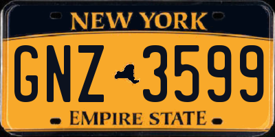 NY license plate GNZ3599