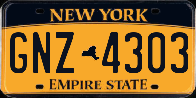 NY license plate GNZ4303