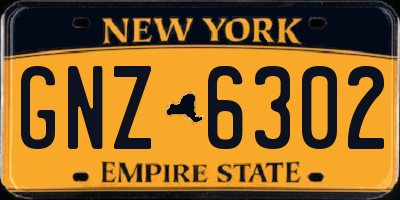 NY license plate GNZ6302