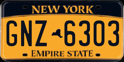 NY license plate GNZ6303