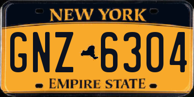 NY license plate GNZ6304