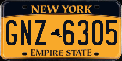 NY license plate GNZ6305