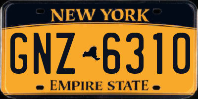 NY license plate GNZ6310