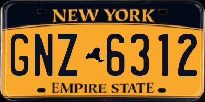 NY license plate GNZ6312