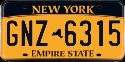 NY license plate GNZ6315