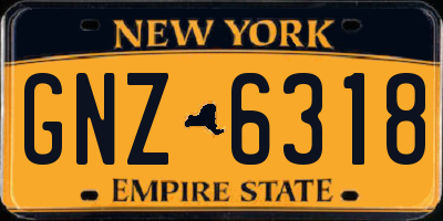 NY license plate GNZ6318