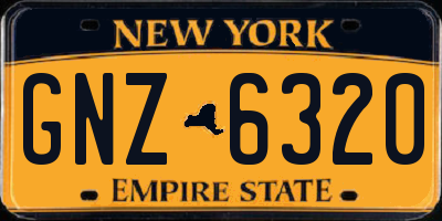 NY license plate GNZ6320