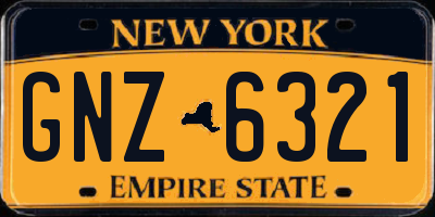 NY license plate GNZ6321