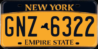 NY license plate GNZ6322