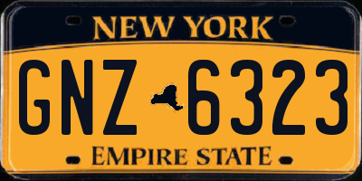 NY license plate GNZ6323