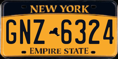 NY license plate GNZ6324