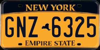 NY license plate GNZ6325