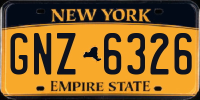 NY license plate GNZ6326