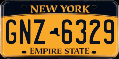 NY license plate GNZ6329