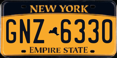NY license plate GNZ6330