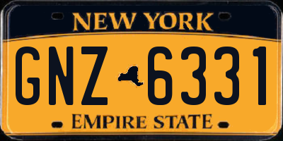 NY license plate GNZ6331
