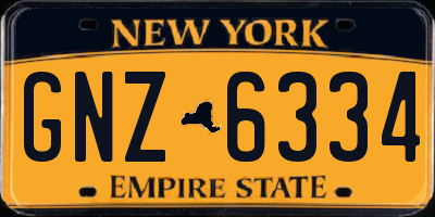 NY license plate GNZ6334