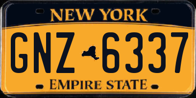NY license plate GNZ6337