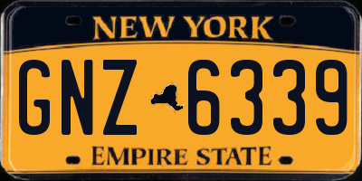 NY license plate GNZ6339