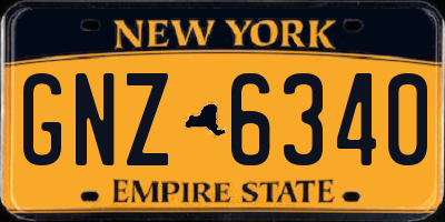 NY license plate GNZ6340