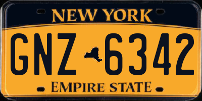 NY license plate GNZ6342