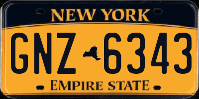 NY license plate GNZ6343