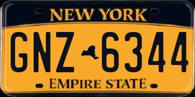 NY license plate GNZ6344
