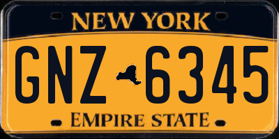 NY license plate GNZ6345