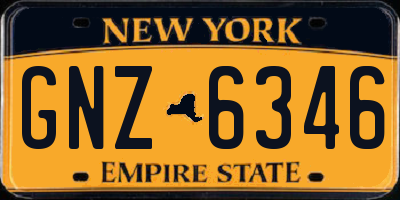 NY license plate GNZ6346
