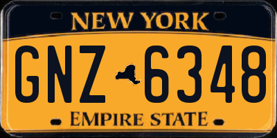 NY license plate GNZ6348